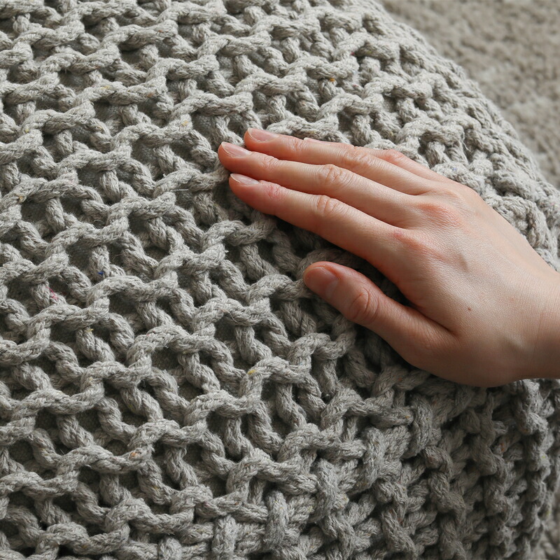 楽天市場】POUF braid プフ ブレイド 四角 スクエア グレー 天然素材