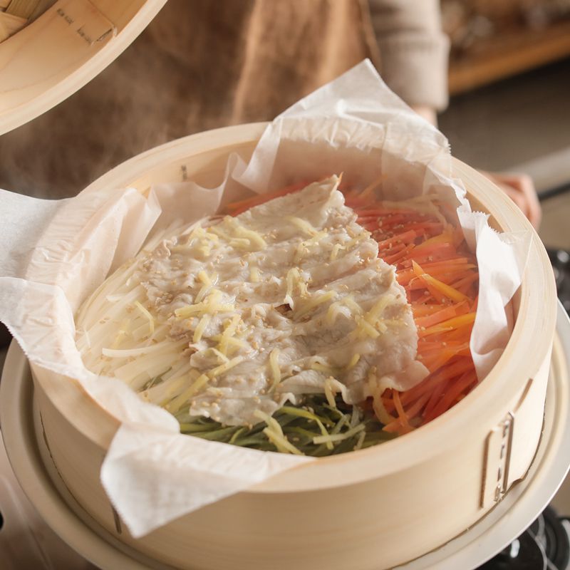 楽天市場】ひのき 中華せいろ 27cm／1段 蓋付き 蒸籠 檜 竹 網代編み