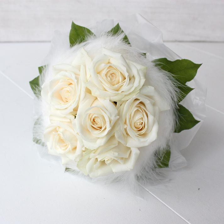 楽天市場】ホワイトローズのフェザーブーケ 花束ご希望により