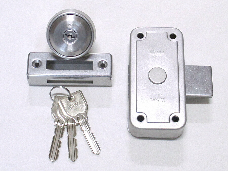 楽天市場】ミワロックU9-NDZ-2面付補助錠ステン色受座付 扉厚33～42