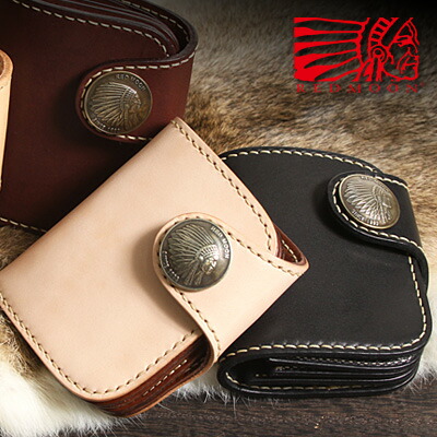 楽天市場】REDMOON レッドムーン 二つ折り財布 30mm コンチョ HR-01A