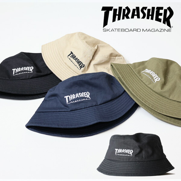 楽天市場】THRASHER スラッシャー ロゴ刺繍 バケットハット バケハ