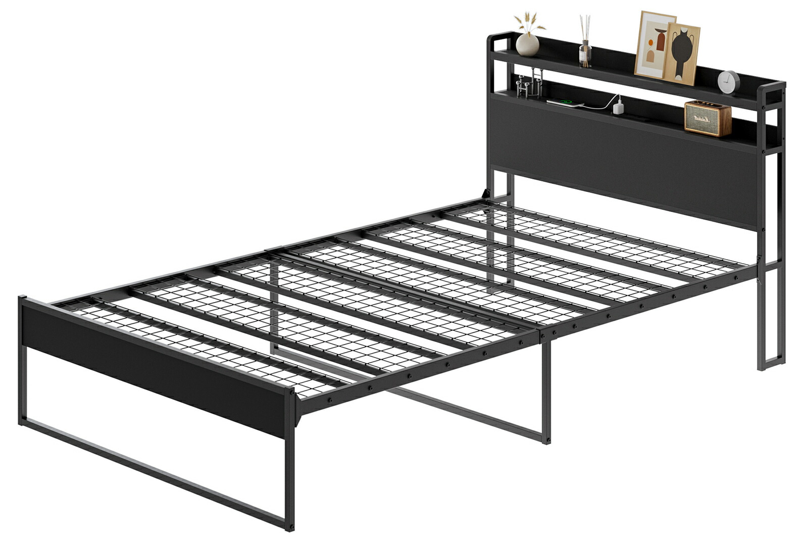 楽天市場】「選べる特典付き」USB&2口コンセント ベッドフレーム 2段宮