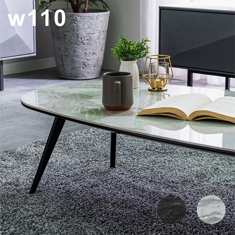 楽天市場】セラミック ローテーブル 大理石風 白 幅110cm 110x60