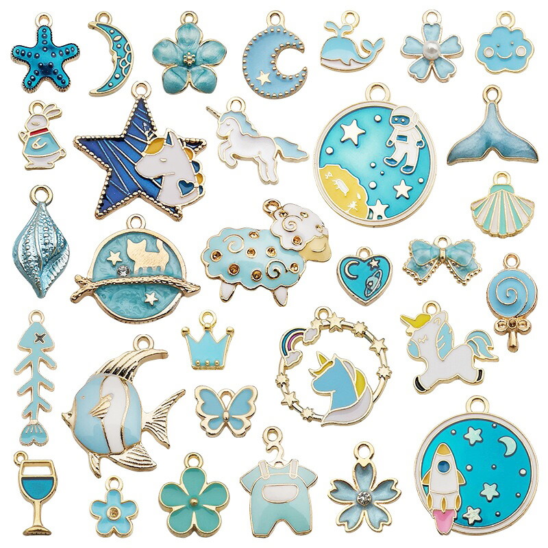 楽天市場】水色 チャーム カン付き ブルー ライトブルー アクセサリー