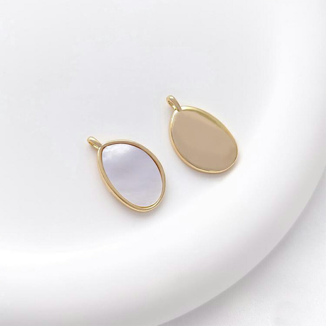 楽天市場】RinmaG1584 天然白蝶貝 14KGF チャーム ネックレストップ