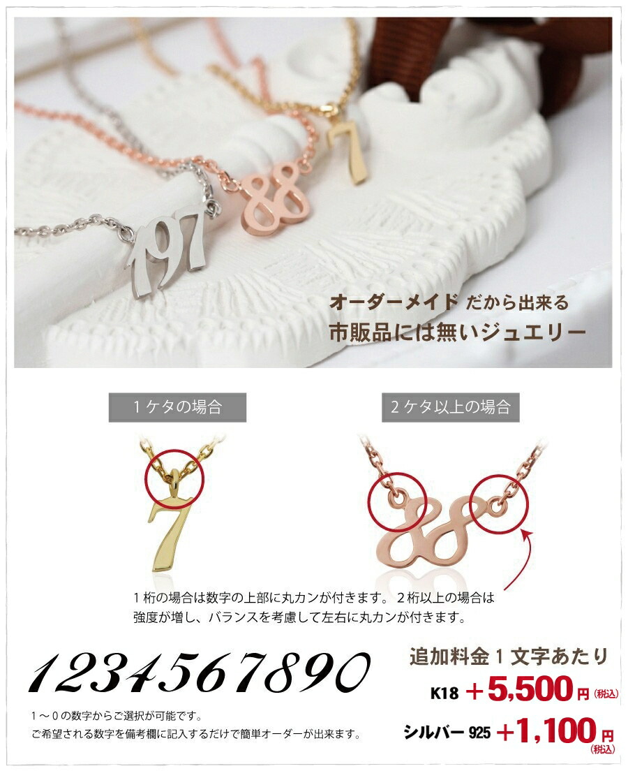 楽天市場】ナンバーネックレス 数字 マイナンバー ラッキーナンバー