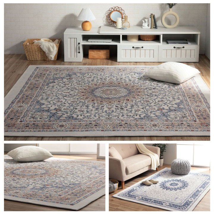 楽天市場】ペルシャ絨毯風 ラグ メダリオン柄 185×185cm [ ラグマット