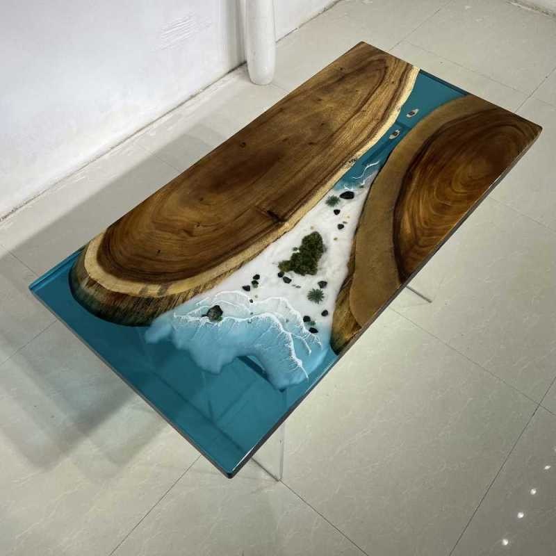 楽天市場】A052902高級レジンテーブル ウッドリバーテーブル 樹脂