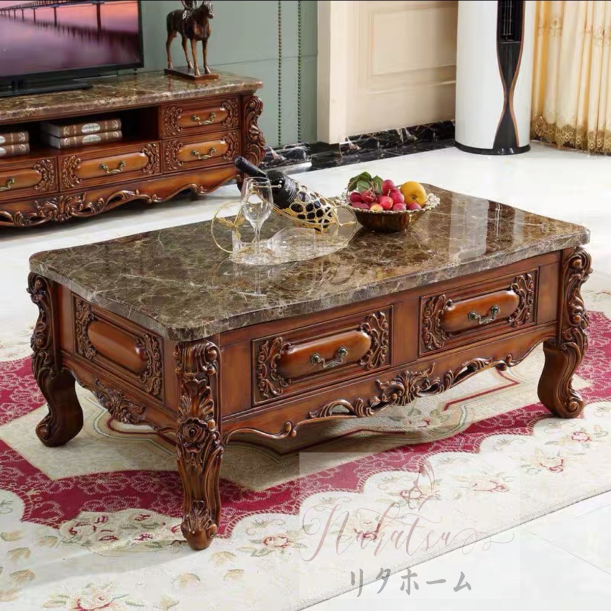 楽天市場】A000685高級人造大理石センターテーブル ローテーブル