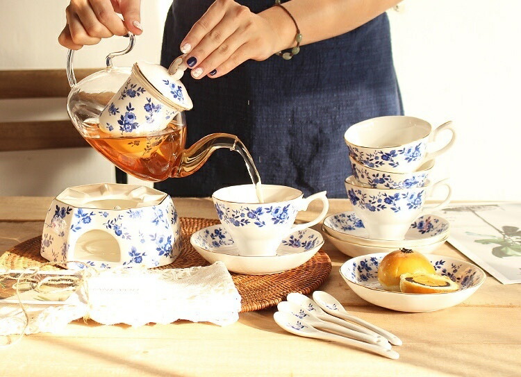 楽天市場】A000751ティーカップ＆ソーサー 4客セット 花柄 陶器 食器