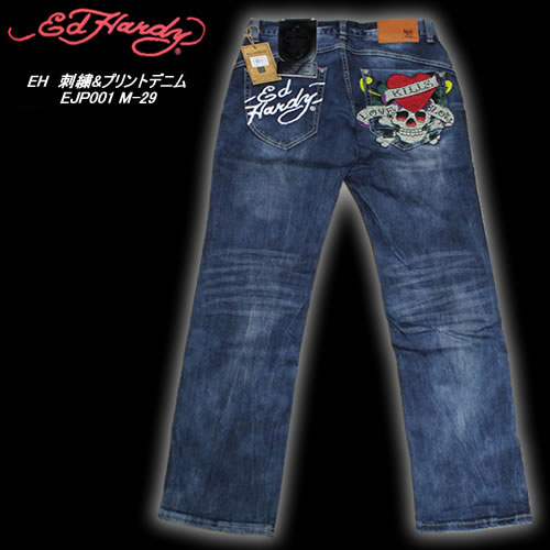 楽天市場】ED HARDYエド・ハーディー◇EH 刺繍&プリントデニム