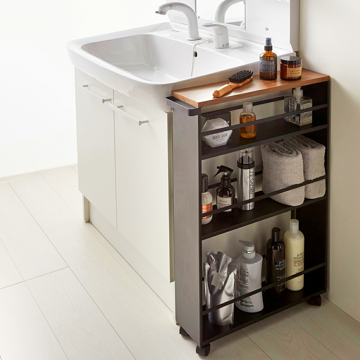 楽天市場】［ ハンドル付きスリムワゴン タワー ］山崎実業 tower 調味