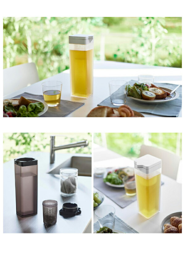 楽天市場】［ 倒して置ける冷水筒 タワー ティーバッグ入れ付き ］山崎