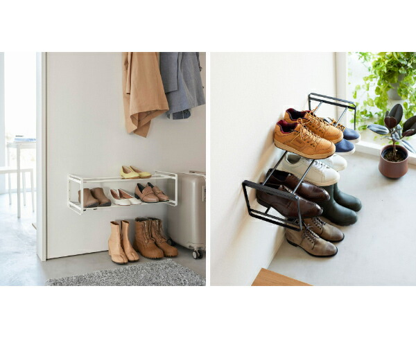 楽天市場】［ 石こうボード壁対応ウォールシューズラック タワー 2段
