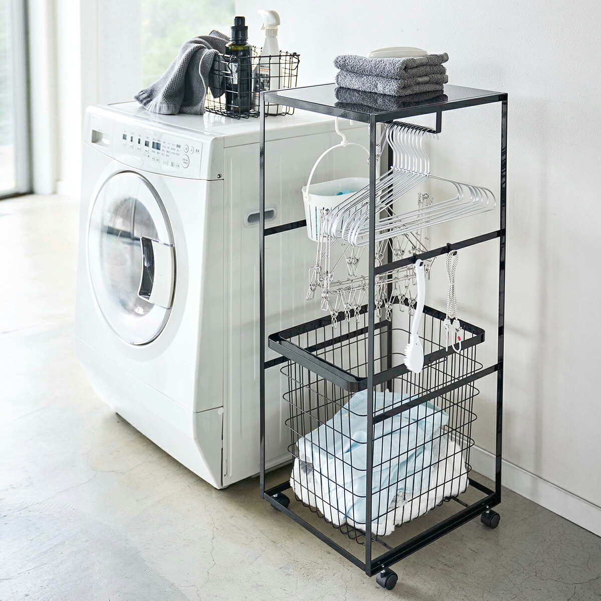 楽天市場】［ 天板付きランドリーワゴン タワー ］山崎実業 tower