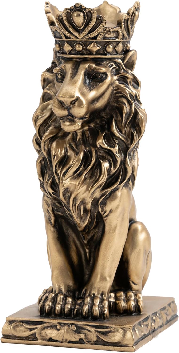 楽天市場】ヴィンテージゴールド クラウンライオンキング彫像