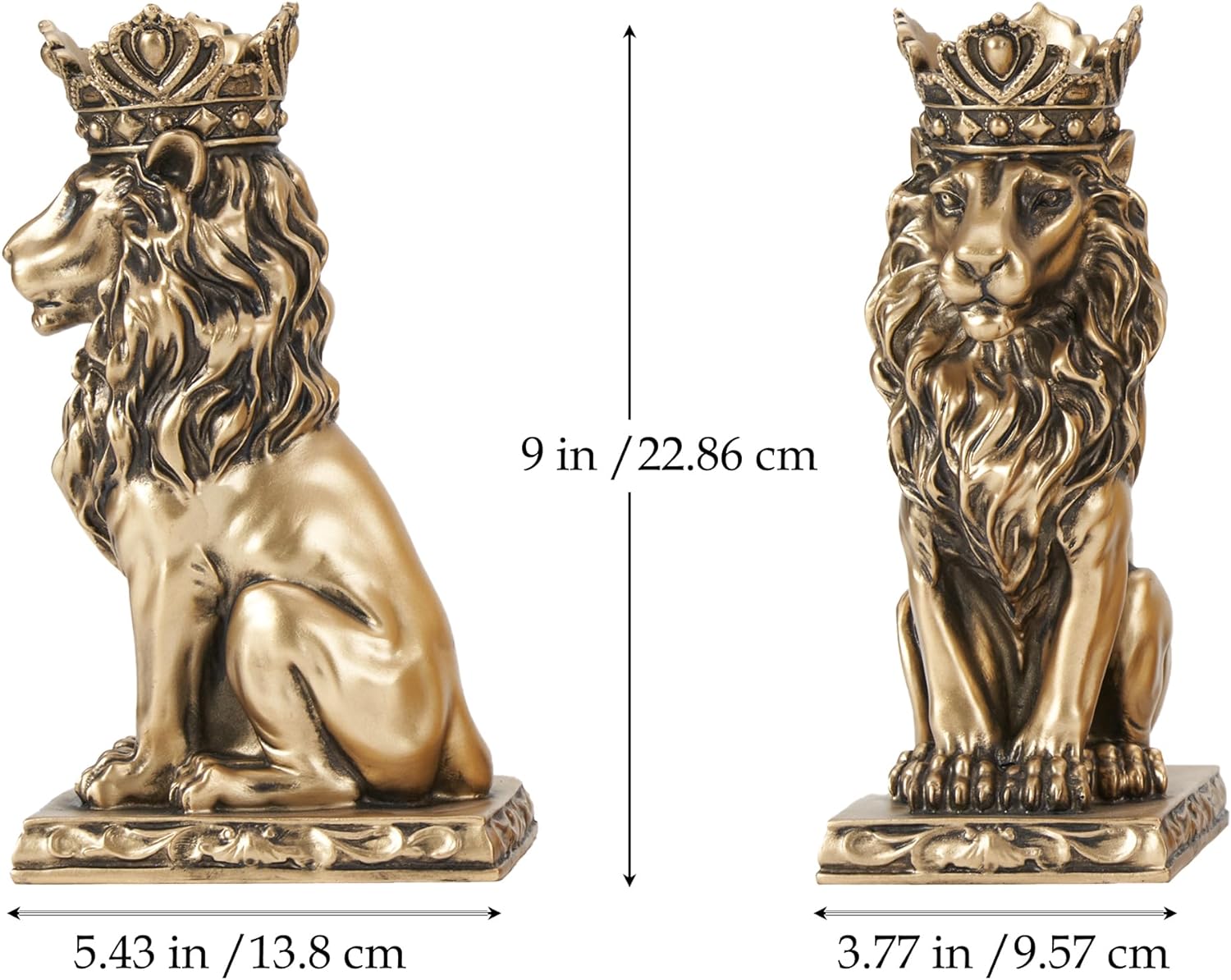 楽天市場】ヴィンテージゴールド クラウンライオンキング彫像