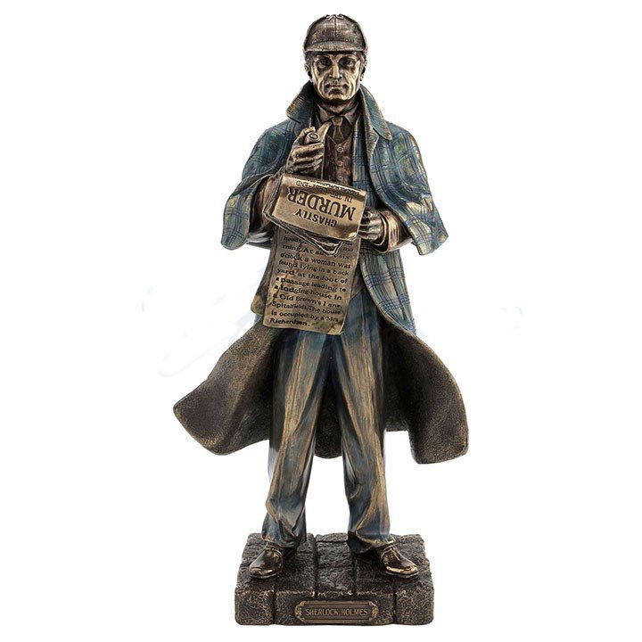 楽天市場】探偵 シャーロック・ホームズ メタリックブロンズ風彫像