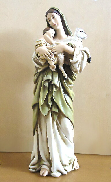 楽天市場】聖母マリア像 イエスと子羊を抱く聖母マリア像 キリスト教