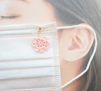 楽天市場】マスクチャーム レース編み フラワーモチーフ マスク飾り