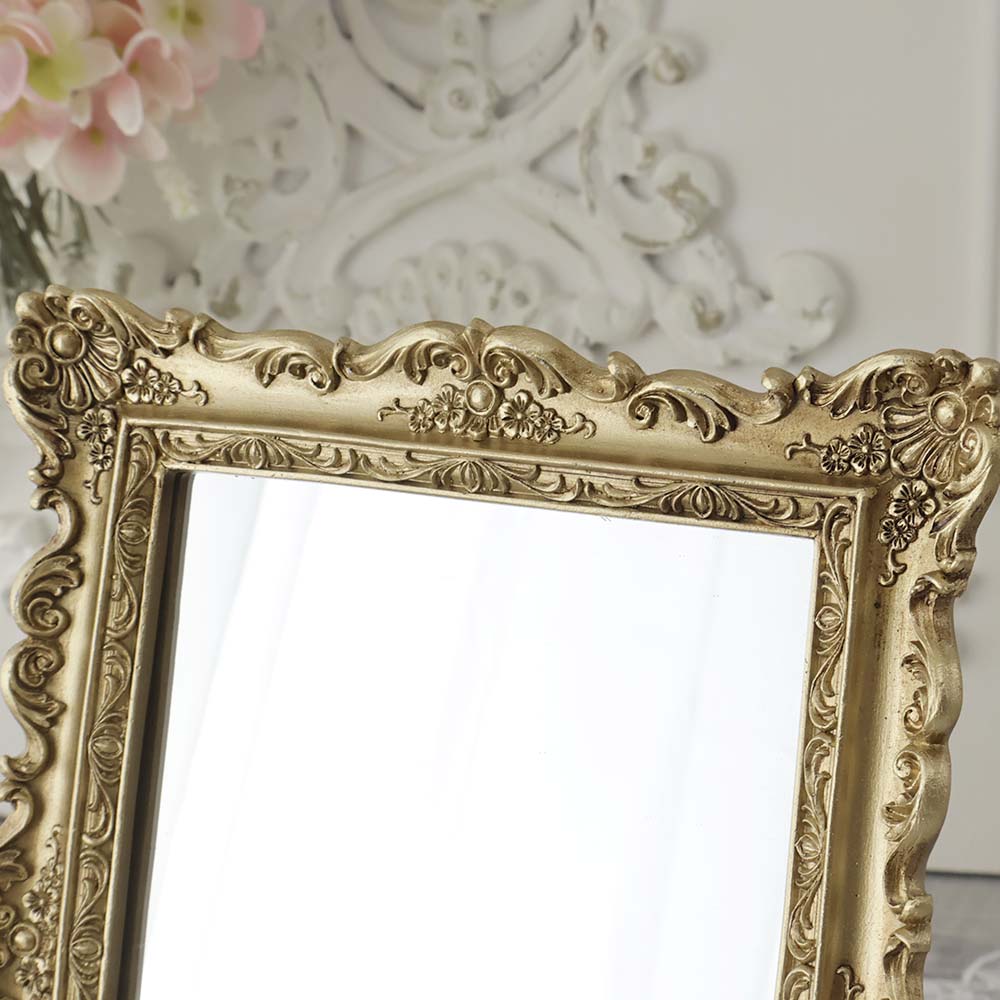 楽天市場】バロックスタンドミラー ゴールド ホワイト 鏡 壁掛け