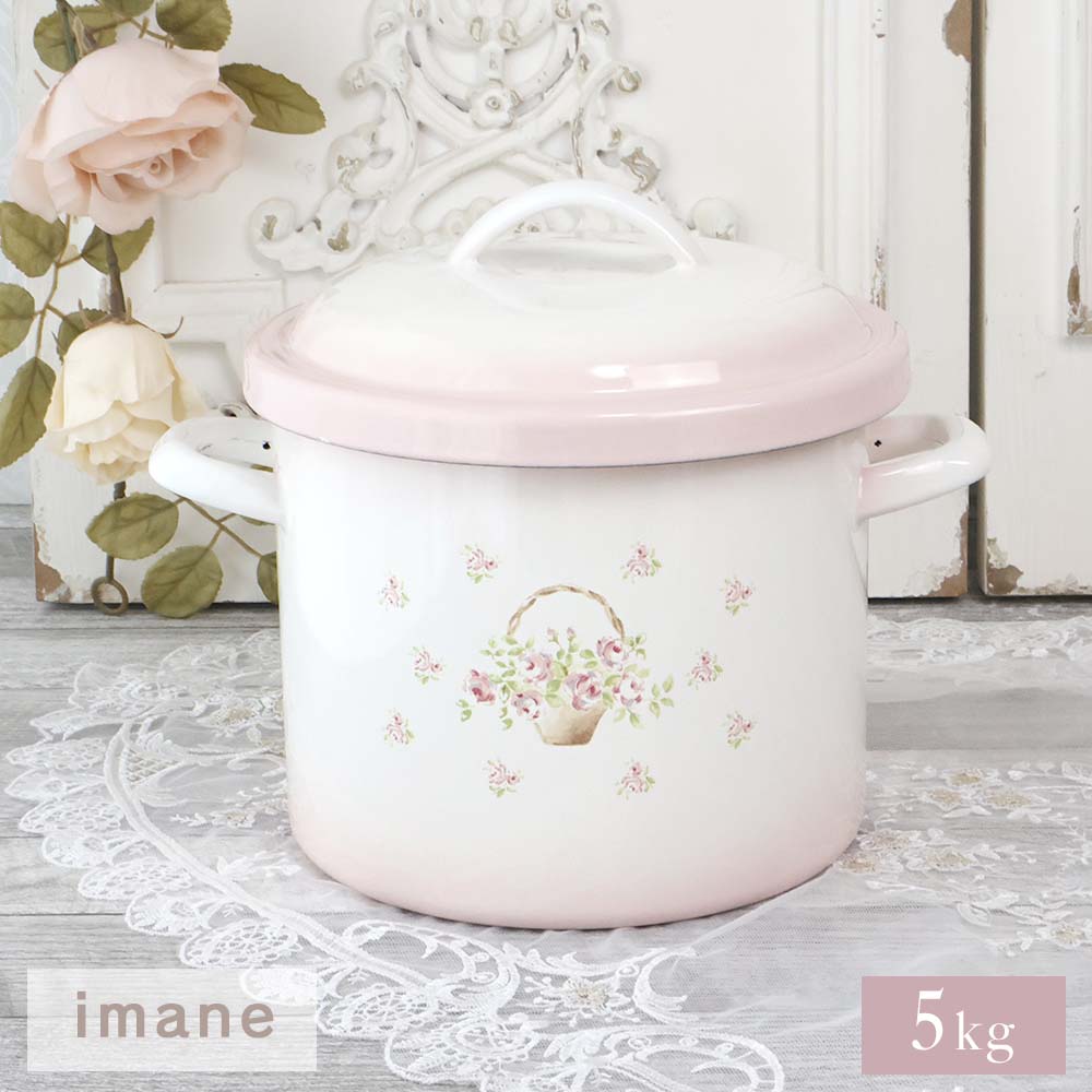 楽天市場】イマン ローズバスケット ライス缶 ライスストッカー 米びつ