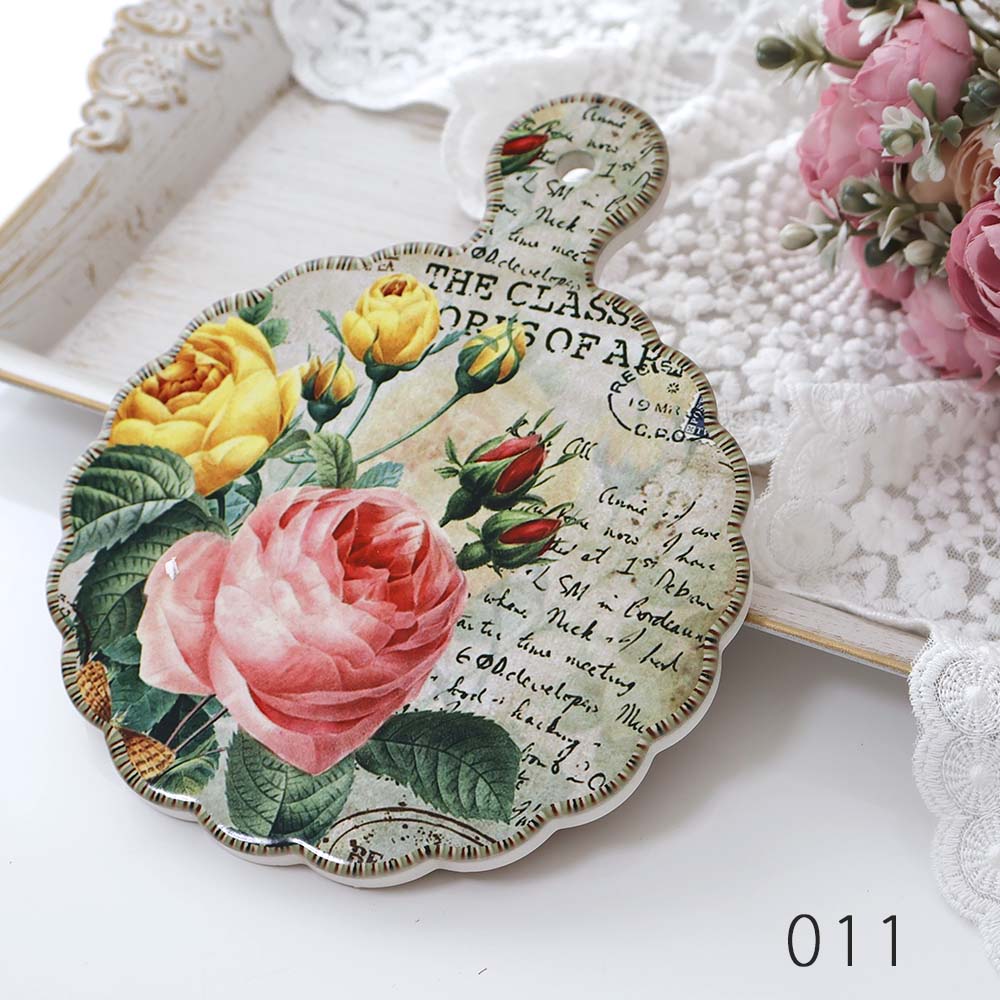 楽天市場】鍋敷き ローズ バラ パンマット 陶器 華やか おしゃれ