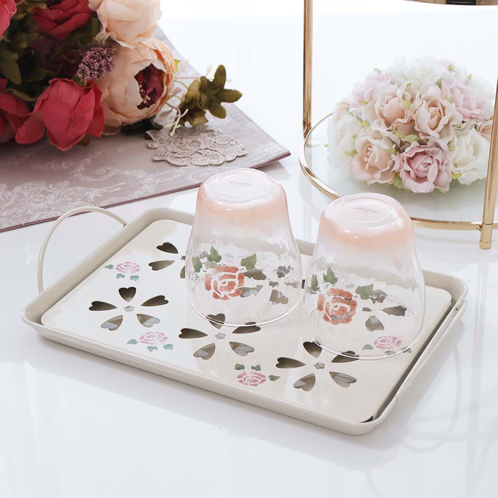 楽天市場】マニー Many ローズ コランダートレー ホーロー琺瑯 日本製