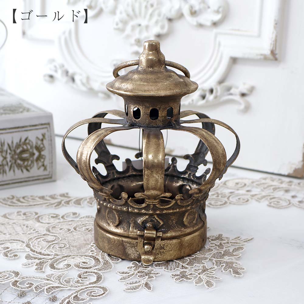 楽天市場】アイアンキャンドルホルダーS シャビー ホワイト ゴールド