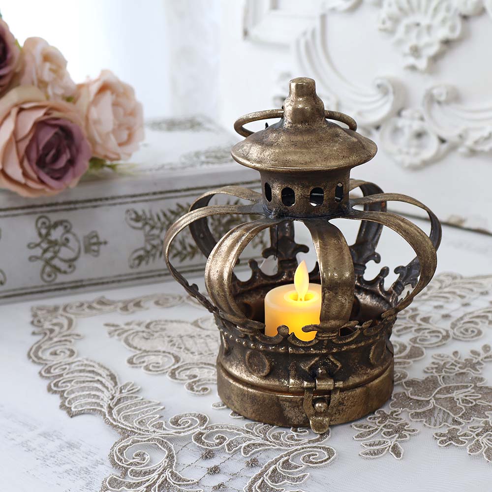 楽天市場】アイアンキャンドルホルダーS シャビー ホワイト ゴールド