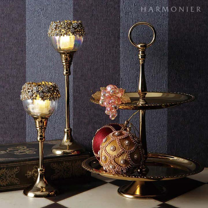 楽天市場】クラシックゴールド2段プレート トレイ トレー 2段