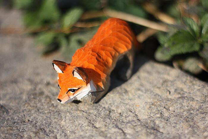 楽天市場】キツネ 木彫り きつね 狐 オブジェ 置物 手作り 木製