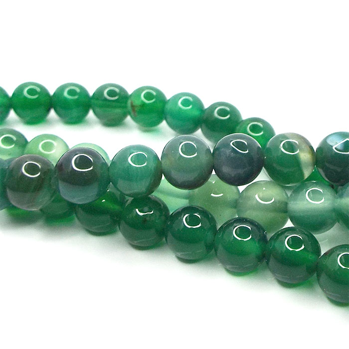 楽天市場】天然石 ビーズ グリーンメノウ 緑瑪瑙 連売り 約8mm