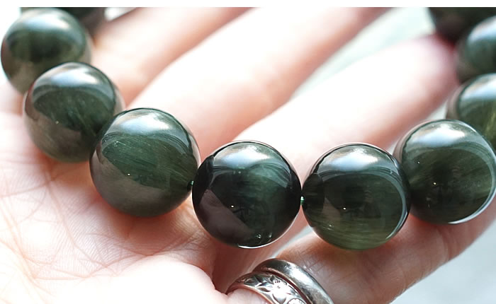 楽天市場】【一点もの・最高級】グリーンルチルクォーツ・キャッツアイ