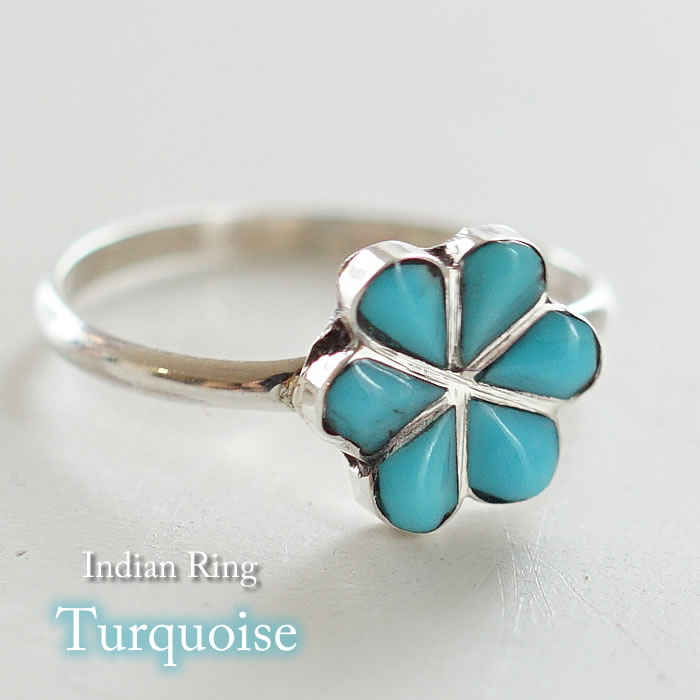 楽天市場】【フラワー】ターコイズ リング 天然石 パワーストーン