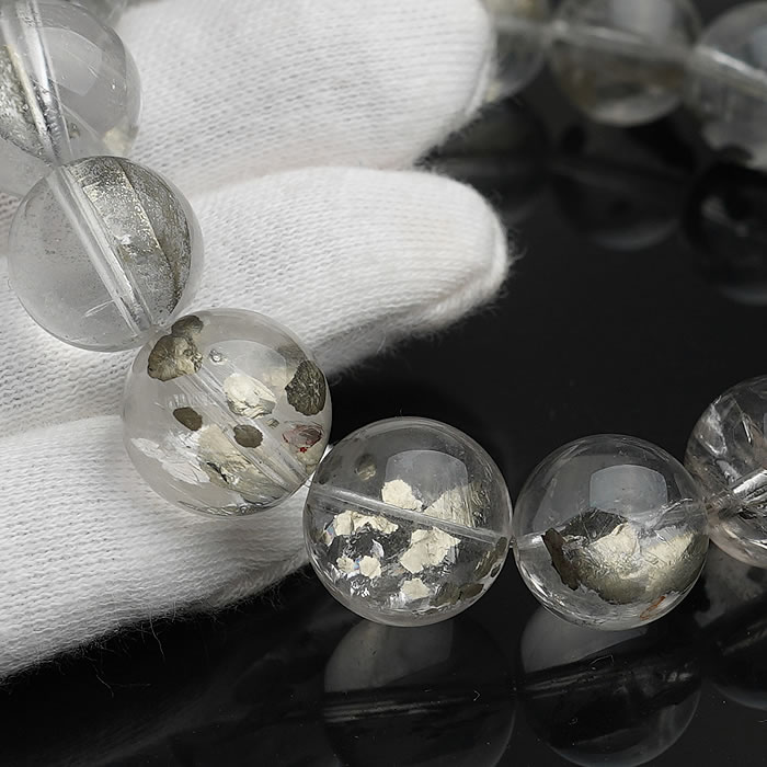 楽天市場】【一点物】【希少】天然パイライトinクォーツ 約13～14mm