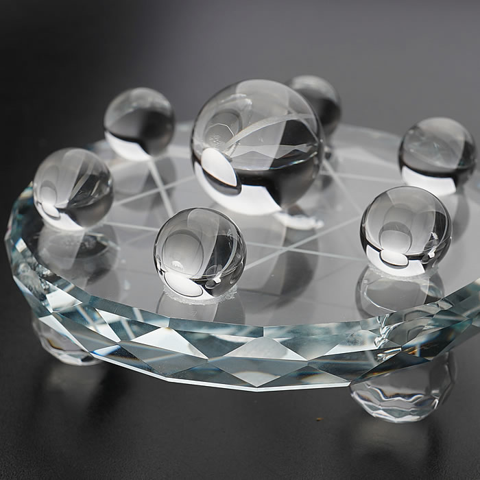 楽天市場】七星陣セット 天然水晶丸玉 ＆ ガラス台座 水晶 丸玉