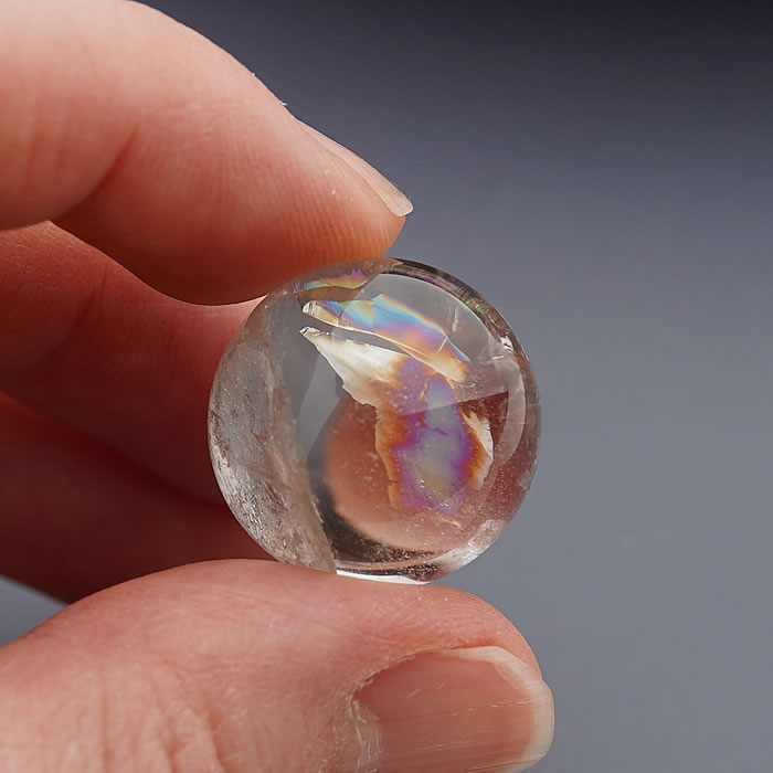 楽天市場】レインボースモーキークォーツ 16～21mm 丸玉 スフィア 穴