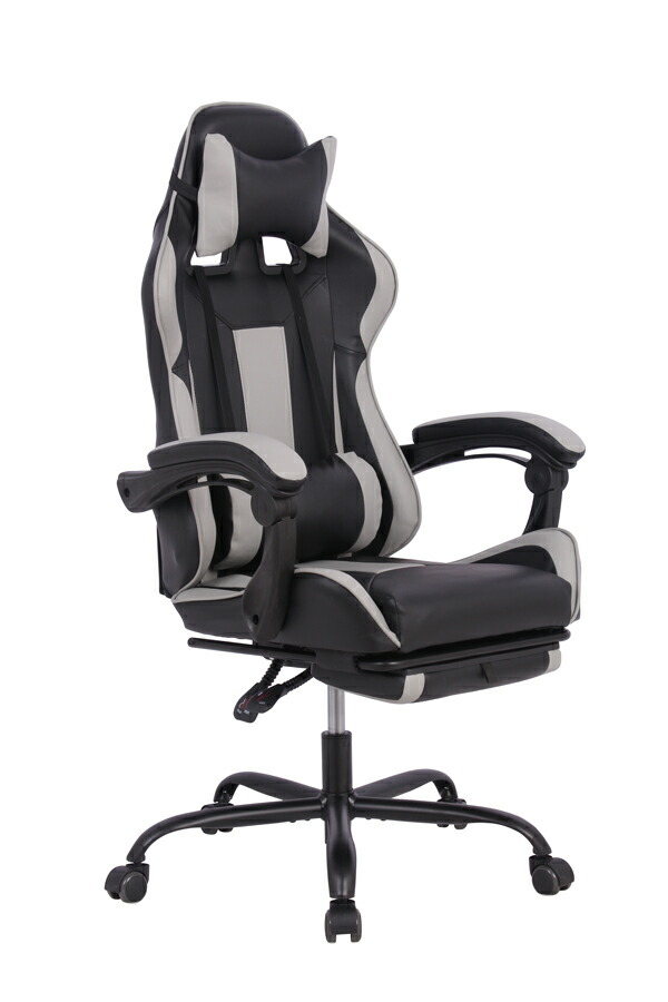 楽天市場】ゲーミングチェア リクライニングチェア 約幅68cm グレー