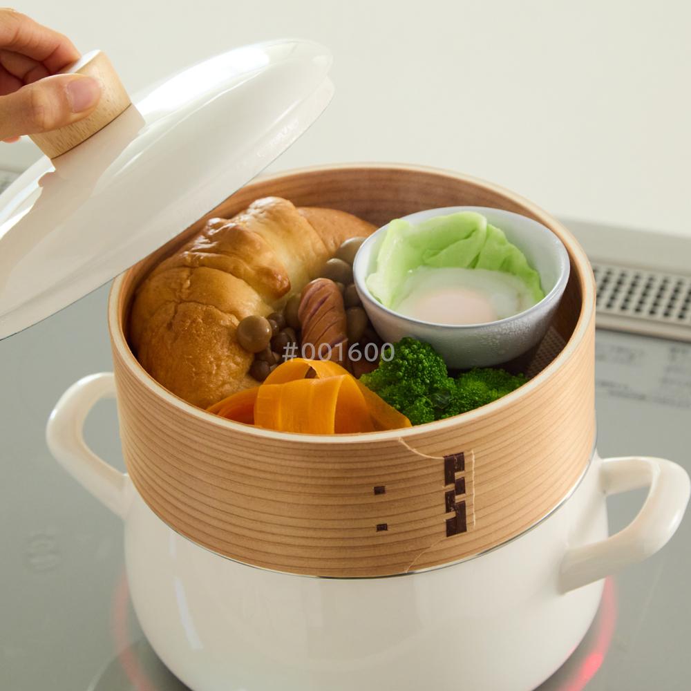 楽天市場】せいろ 付き ホーロー鍋 20cm | 琺瑯 鍋 蓋付 せいろ蒸し器