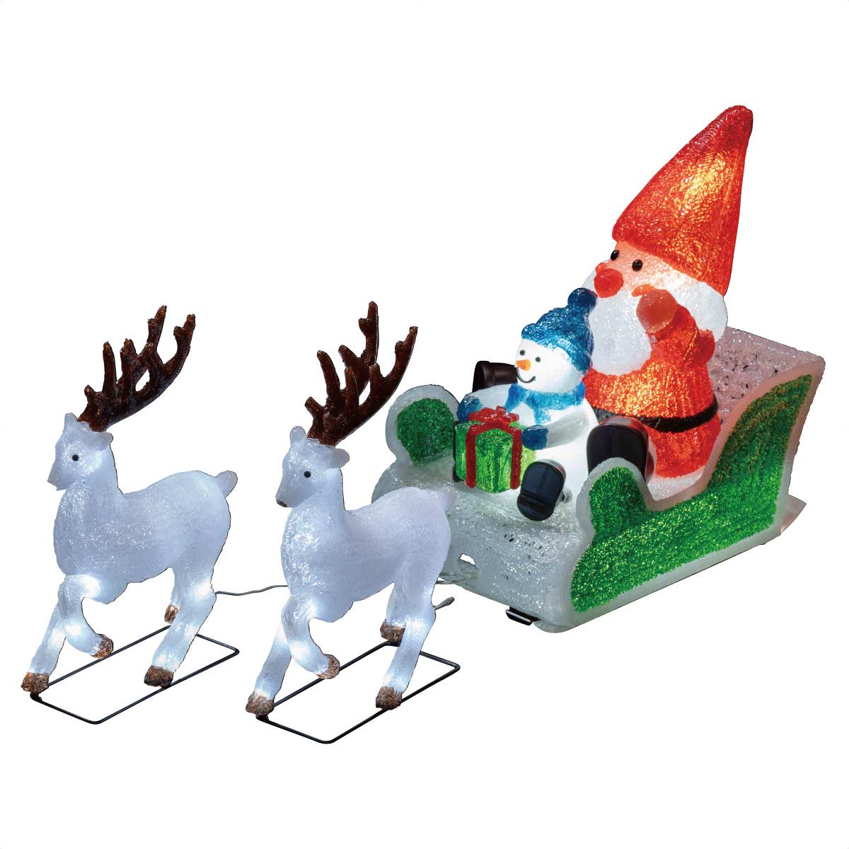 楽天市場】LEDモチーフ トナカイソリ&サンタ／スノーマン 1台送料無料