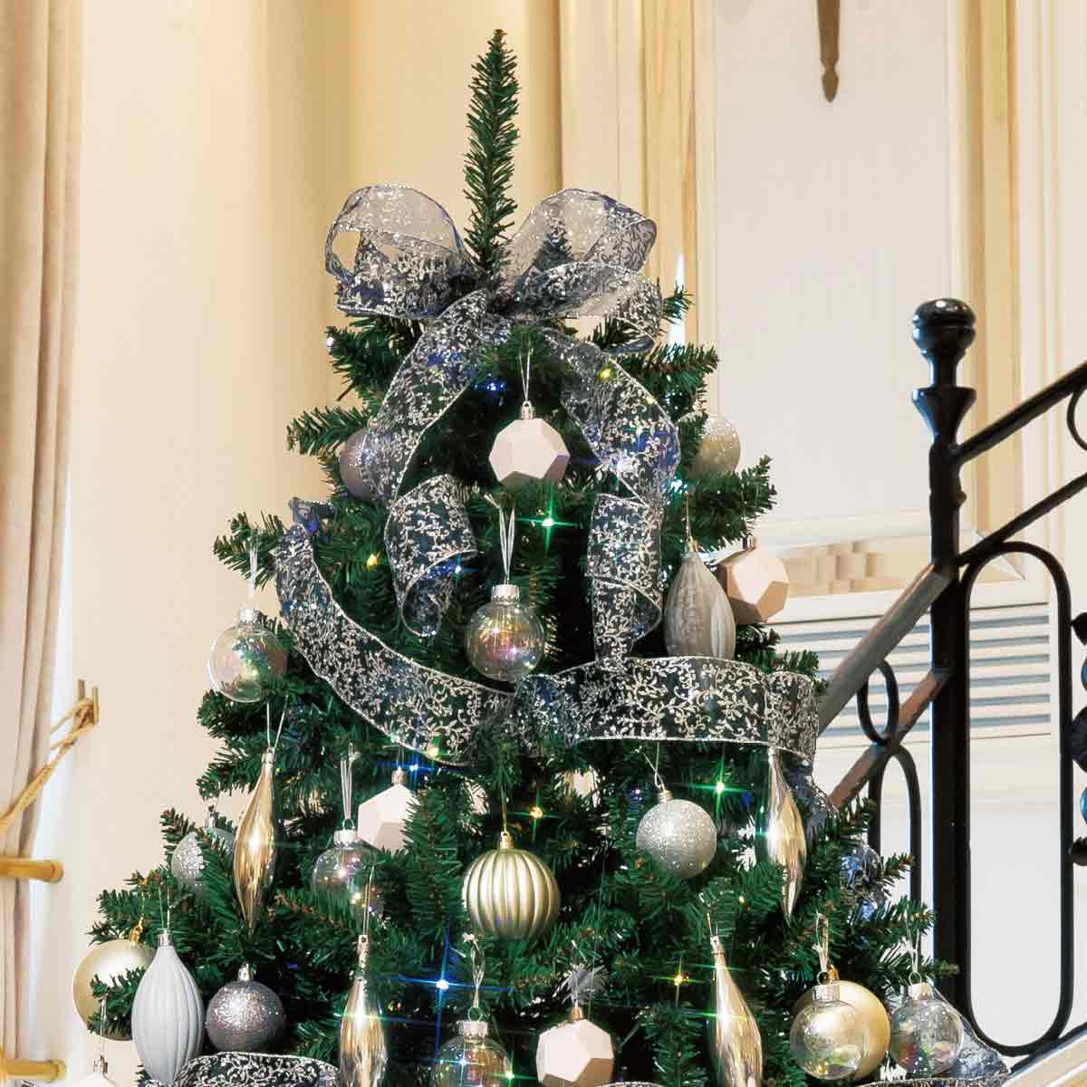 楽天市場】コンチネンタルクリスマスツリーセット シルバー 高さ150×幅