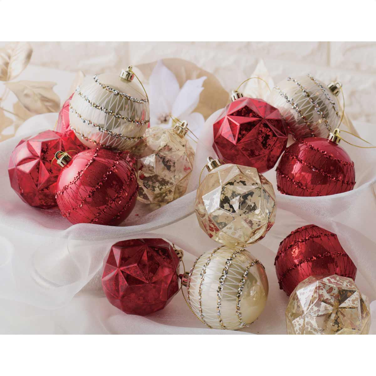 楽天市場】【6個入り】オーナメントボール 8cm レッド送料無料