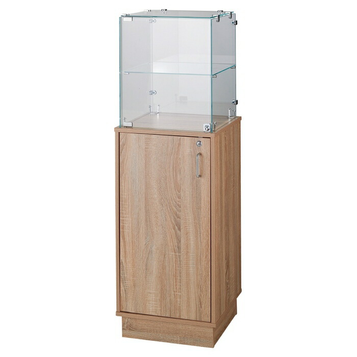 楽天市場】木製ガラスタワーショーケース ラスティック柄 1セット商品