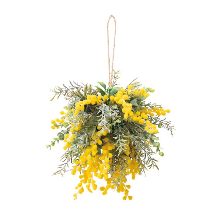 楽天市場】【直径20cm】ミモザボールハンギング 1個ナチュラルで