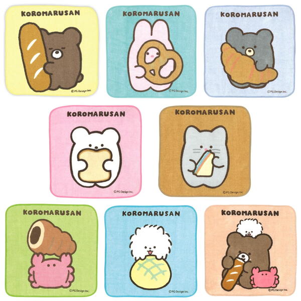 楽天市場】ミニタオル ころまるさん ミニ タオル ハンカチ 8柄 各1枚