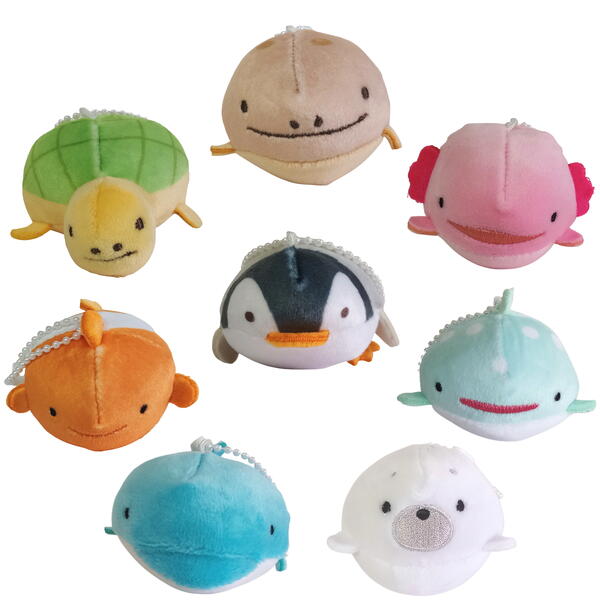 楽天市場】もちもち水族館 マスコット ぬいぐるみ ストラップ 8種 各1