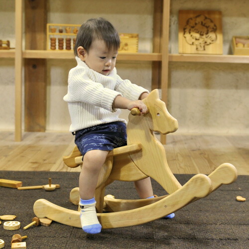 楽天市場】【木のおもちゃ ハイヨーもくば】 名入れ可能 送料無料 木馬