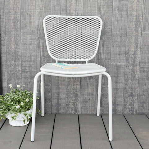 楽天市場】メッシュチェア ホワイト ガーデンチェア 屋外用 チェア 白